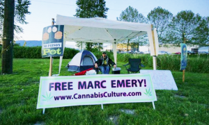 The 24-hour-a-day prison vigil for The Prince of Pot is back! Come out, get high, and show your support for Marc Emery. (Photos by Bert Easterbrook)